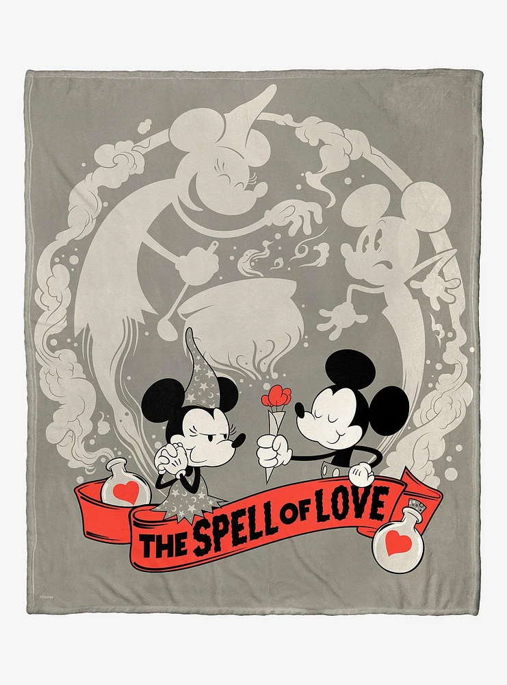 Disney Mickey Mouse Spell Of Love Silk Touch Throw