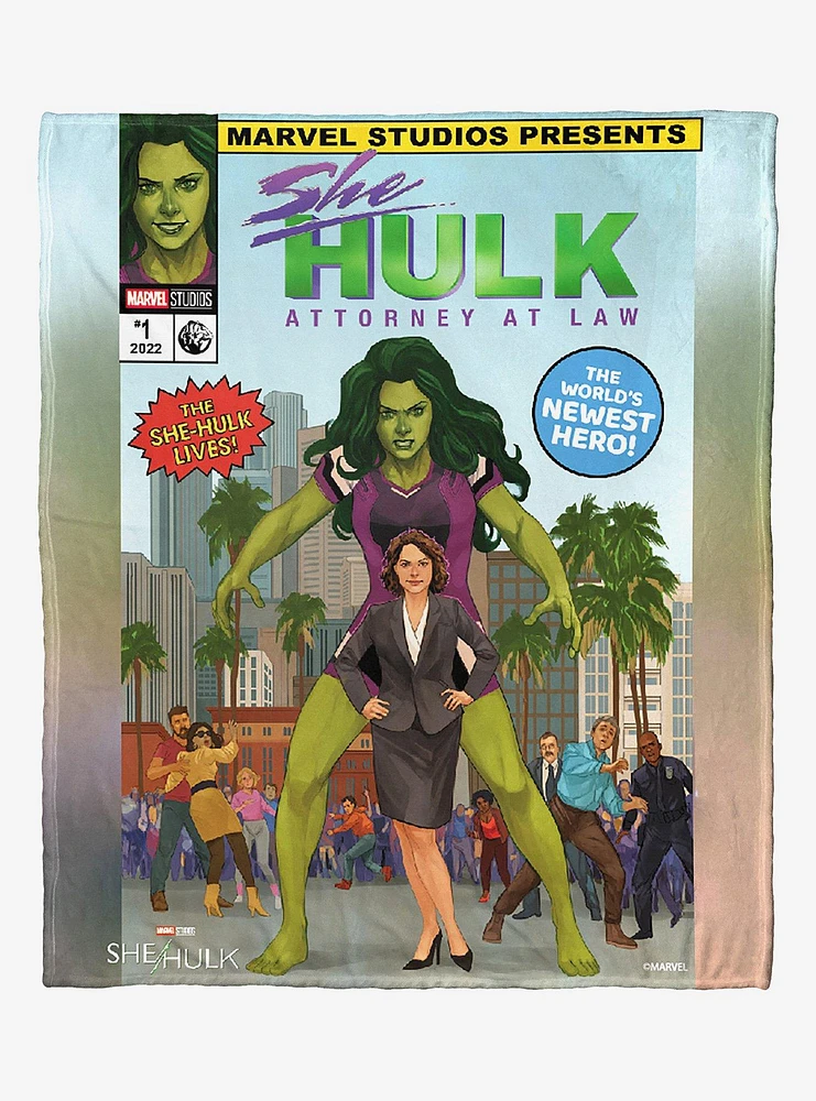 Marvel She Hulk Comic Cover Silk Touch Throw