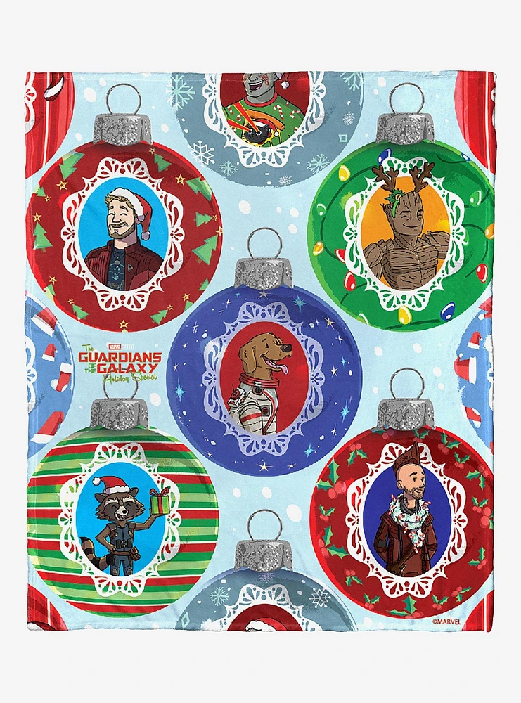 Marvel Guardians Of The Galaxy Holiday Special Ornaments Silk Touch Throw Blanket