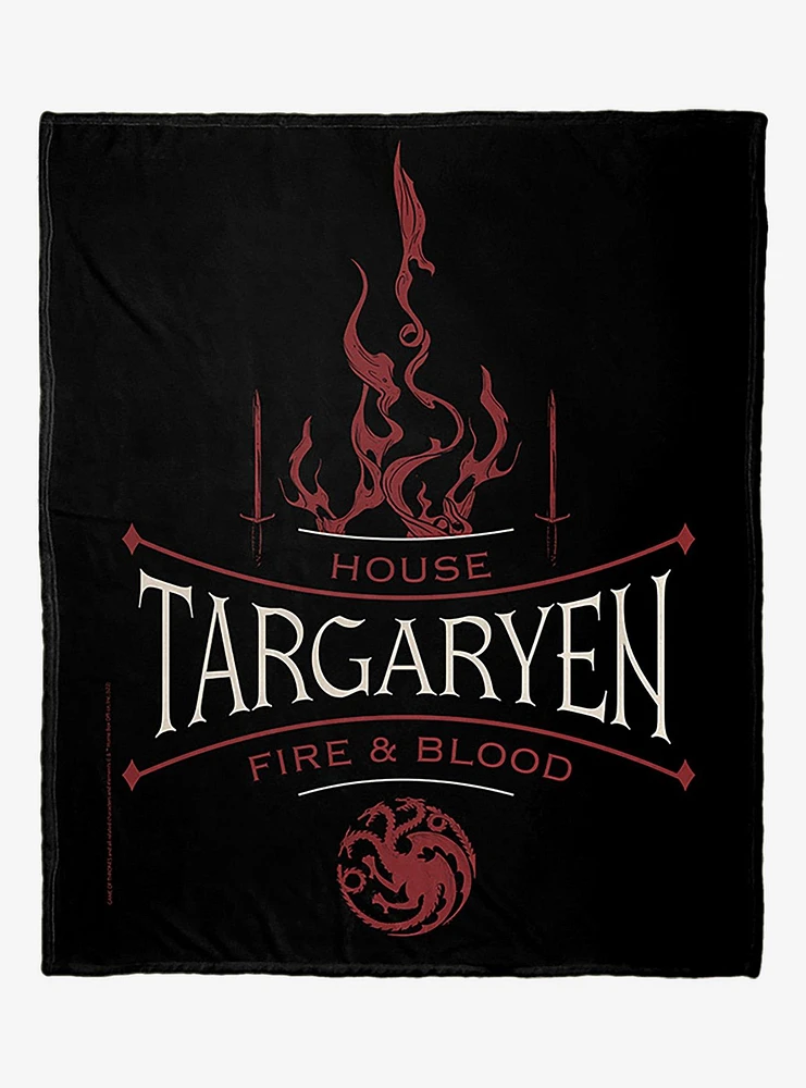 Game Of Thrones House Of Fire And Blood Silk Touch Throw Blanket