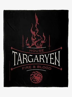 Game Of Thrones House Of Fire And Blood Silk Touch Throw Blanket