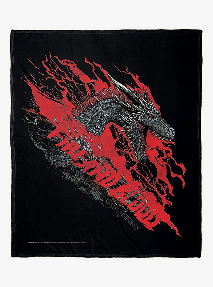 Game Of Thrones Fire And Blood Silk Touch Throw Blanket