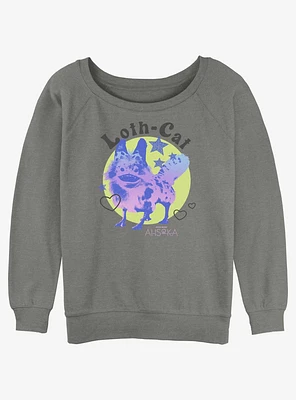 Star Wars Ahsoka Loth-Cat Cuteness Girls Slouchy Sweatshirt