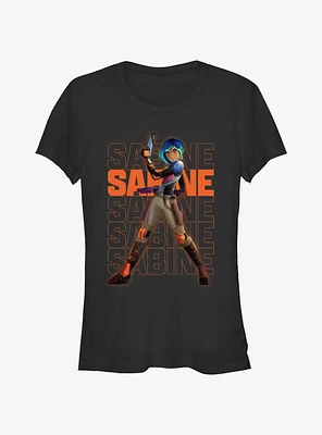 Star Wars: Forces of Destiny Sabine Text Stack Girls T-Shirt