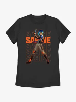Star Wars: Forces of Destiny Sabine Text Stack Womens T-Shirt