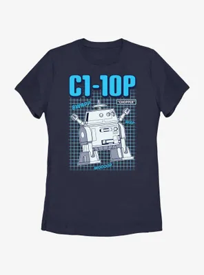 Star Wars: Forces of Destiny Chopper Schematics Womens T-Shirt