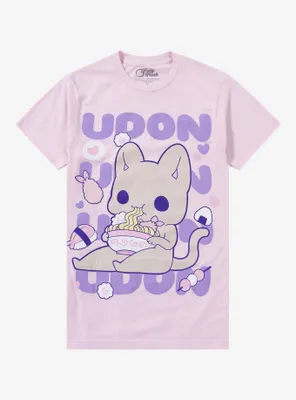 Tasty Peach Udon Glitter Boyfriend Fit Girls T-Shirt