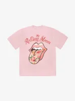 The Rolling Stones Floral Logo Boyfriend Fit Girls T-Shirt