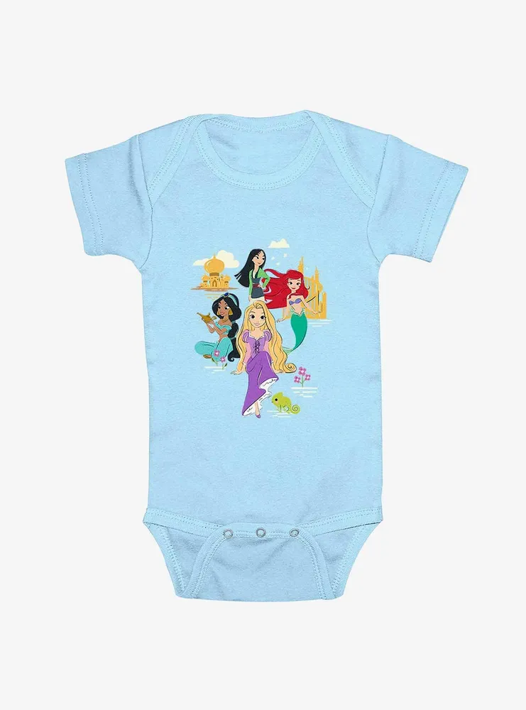 Disney Princesses Mulan Ariel Jasmine & Rapunzel Infant Bodysuit