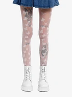 Pink Butterfly Toss Tights