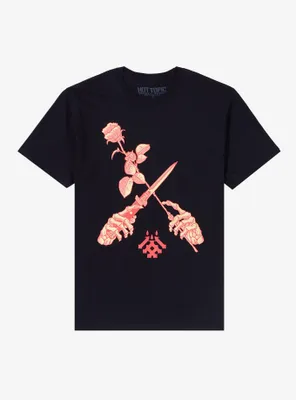 Skeleton Rose Lovesick T-Shirt By M.M.Muench