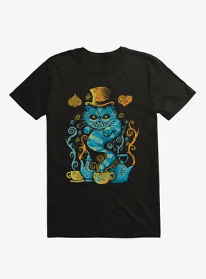 Cheshire Cat Tea Time T-Shirt By Letterq
