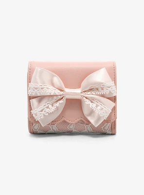 Pink Lace Bow Mini Wallet