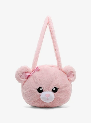 Pink Bear Plush Tote Bag
