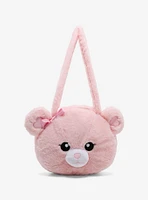 Pink Bear Plush Tote Bag