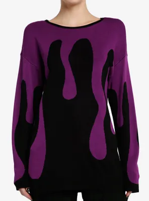 Black & Purple Drip Girls Sweater