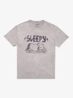Peanuts Snoopy Sleepy Light Wash T-Shirt