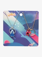 Steven Universe Ruby & Sapphire Best Friend Pendant Necklace Set