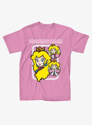 Super Mario Princess Peach Glitter Boyfriend Fit Girls T-Shirt