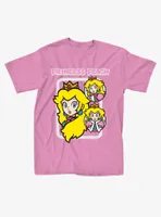 Super Mario Princess Peach Glitter Boyfriend Fit Girls T-Shirt