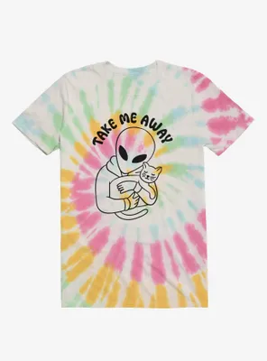 Alien Cat Tie-Dye T-Shirt