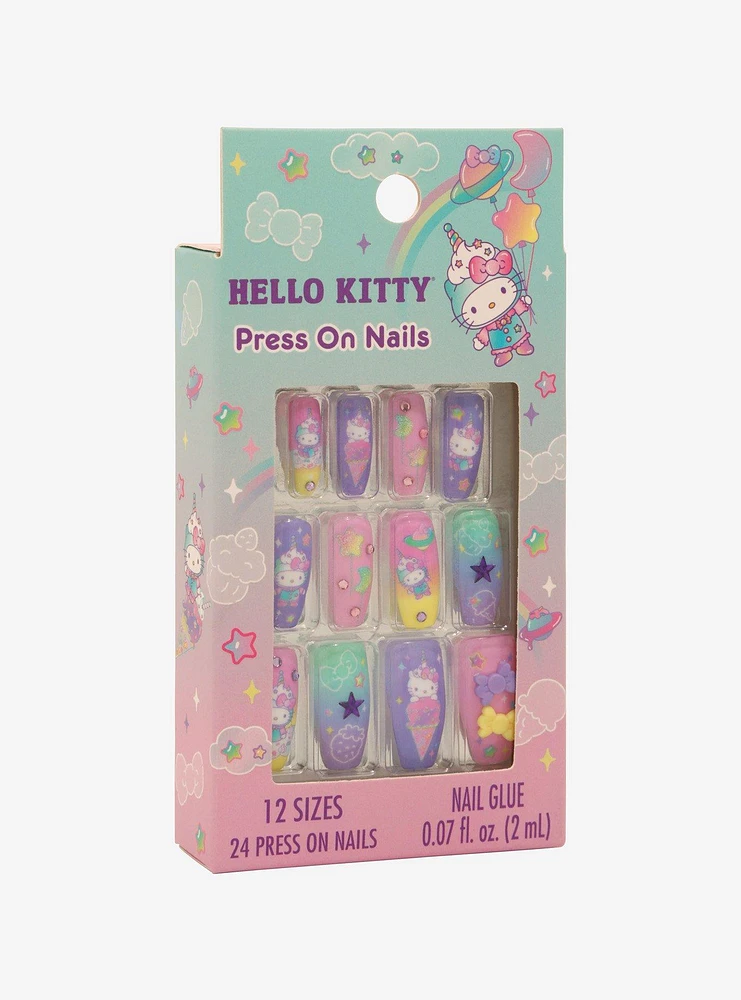 Hello Kitty Pastel Unicorn Faux Nail Set
