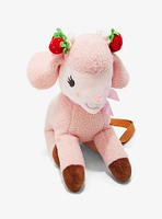 Pastel Pink Strawberry Lamb Plush Crossbody Bag