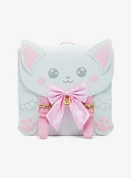 White Kawaii Cat Mini Backpack