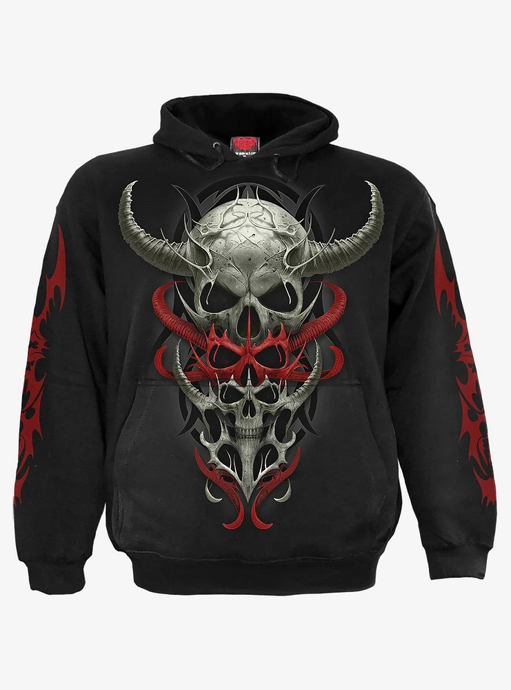 Spiral Skull Synthesis Hoodie Black