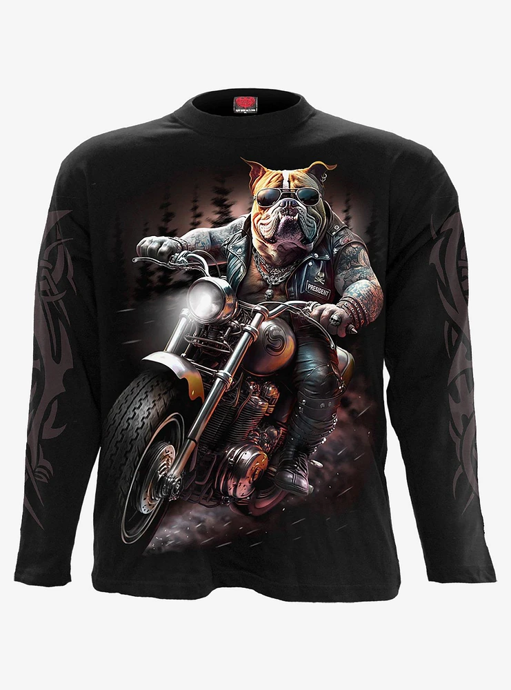 Spiral Top Dog Long Sleeve T-Shirt Black