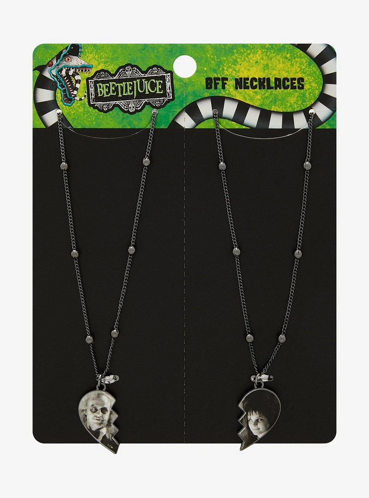 Beetlejuice Lydia Heart Best Friend Necklace Set