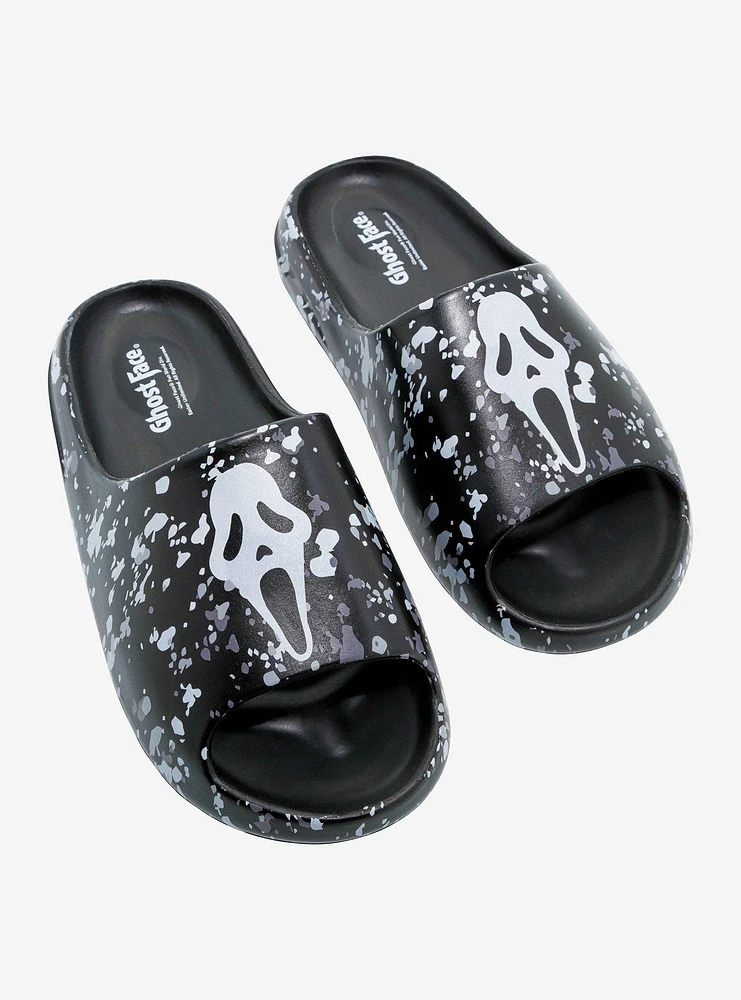 Scream Ghost Face Splatter Slide Sandals