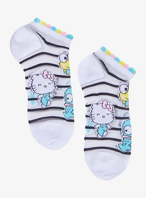 Hello Kitty And Friends Stripe No-Show Mesh Socks