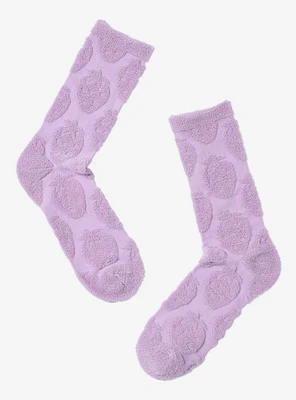Lavender Strawberry Terry Stitch Crew Socks