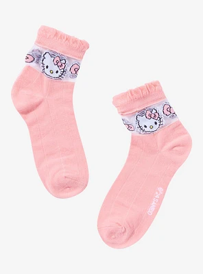 Hello Kitty Mesh Panel Ankle Socks