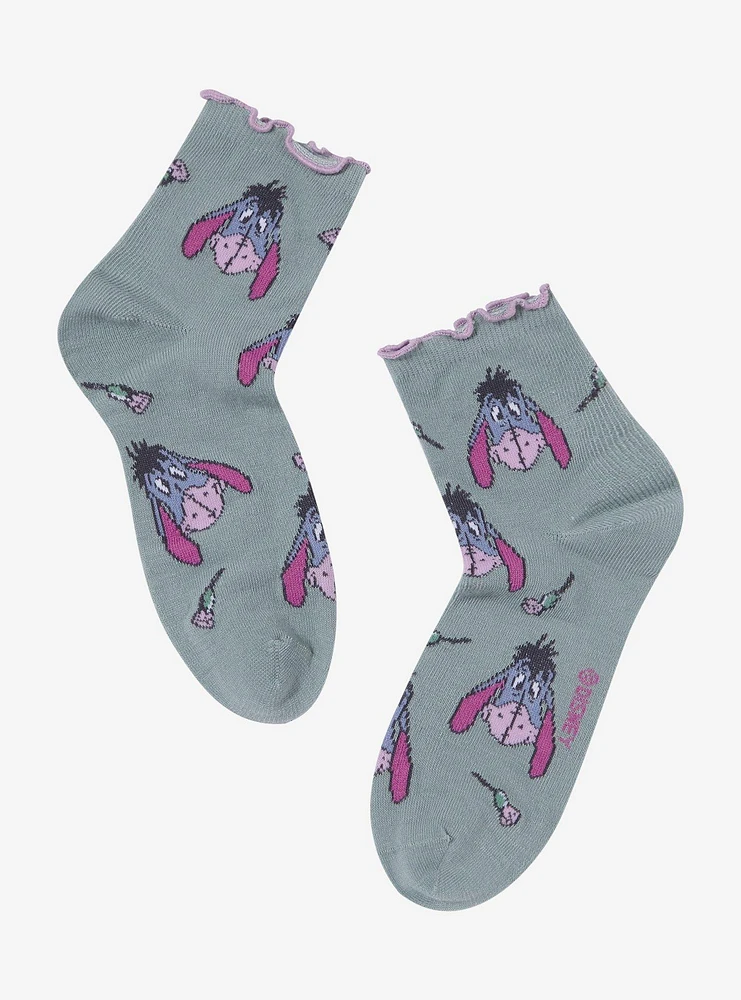 Disney Winnie The Pooh Eeyore Lettuce Trim Ankle Socks