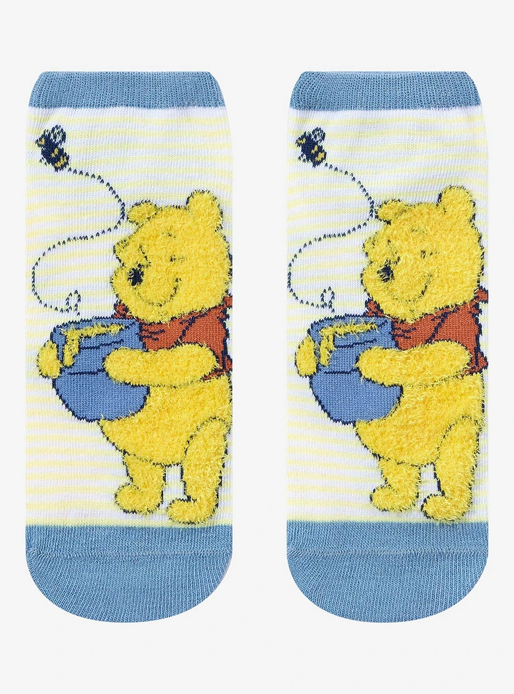 Disney Winnie The Pooh Hunny Pot Fuzzy No-Show Socks