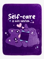 Aurora Tasty Peach Meowchi Self-Care Fleece Throw