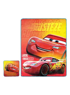 Disney Pixar Cars Rusteze Lightning Silk Touch Throw With Cloud Pillow