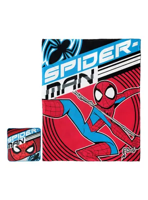 Marvel Spider-Man Speedy Swing Silk Touch Throw With Cloud Pillow