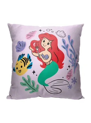 Disney The Little Mermaid Classic Doodle Ariel Printed Throw Pillow