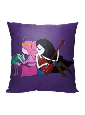 Adventure Time Making Music Together Printed Throw Pillow
