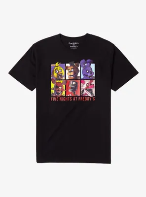Five Nights At Freddy's Animatronics Grid T-Shirt