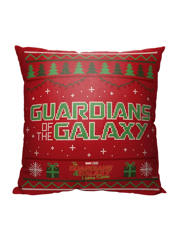 Marvel Guardians Of The Galaxy Ugly Christmas Sweater Printed Throw Pillow