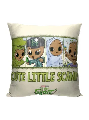 Marvel I Am Groot Cute Little Scamp Printed Throw Pillow