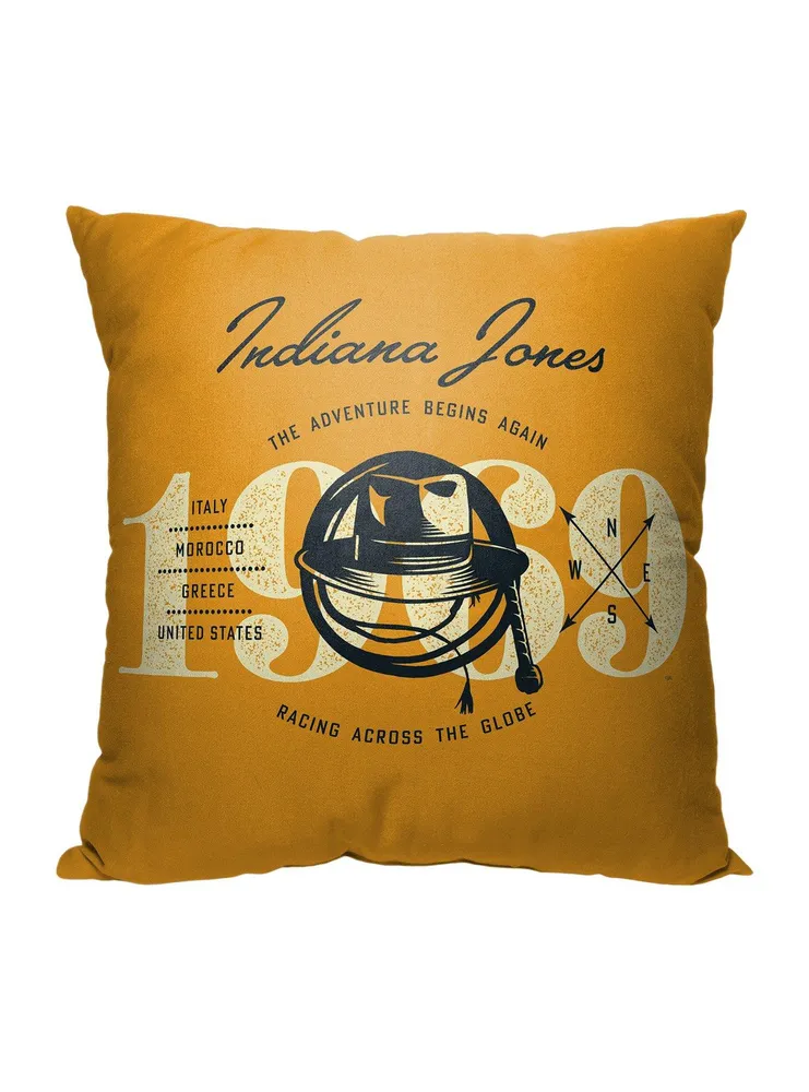 Disney Indiana Jones Dial Of Destiny Adventure Begins Again Printed Throw Pillow