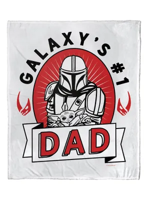 Star Wars The Mandalorian Galaxy Dad Silk Touch Throw Blanket