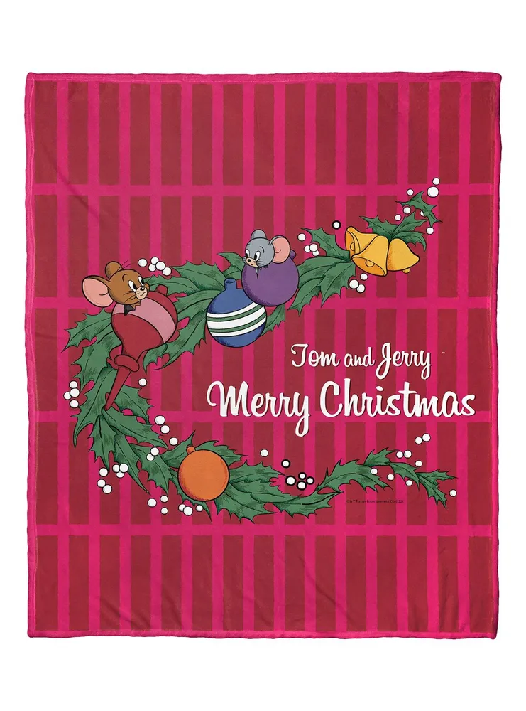 Tom And Jerry Merry Christmas Silk Touch Throw