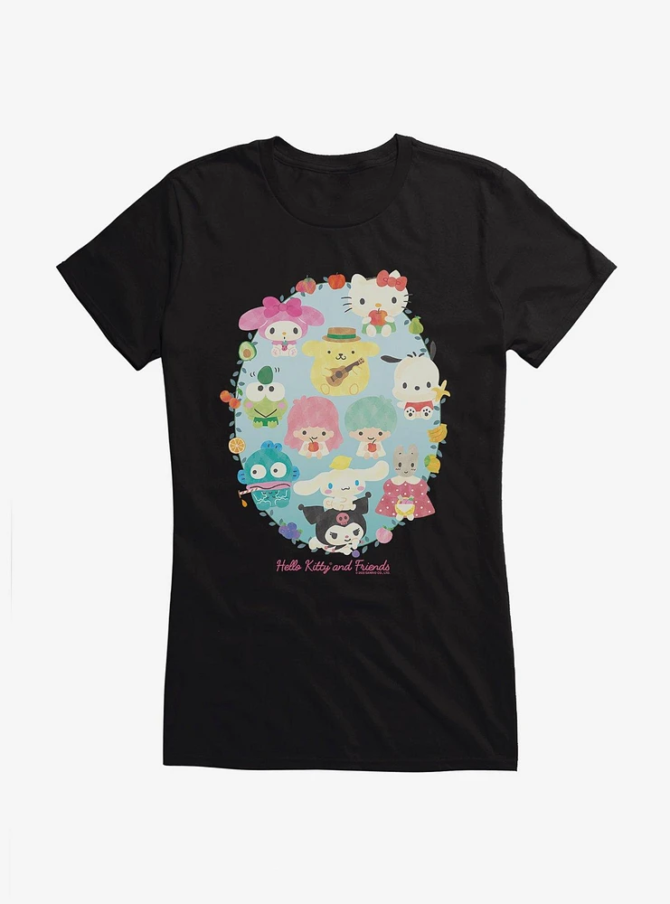Hello Kitty And Friends Fruit Portrait Girls T-Shirt