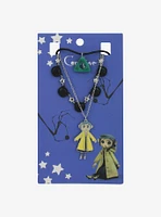 Coraline Doll Button & Stone Necklace Set